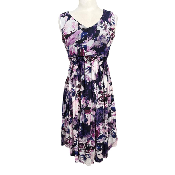 Simply Vera Vera Wang Dresses & Skirts - Simply Vera Vera Wang Floral Midi Dress Purple Sleeveless XS